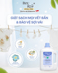 Nước giặt xả vải cho bé 2 trong 1 BZU BZU CleanHaven 3L - Thơm lâu, An Toàn, Không hóa chất